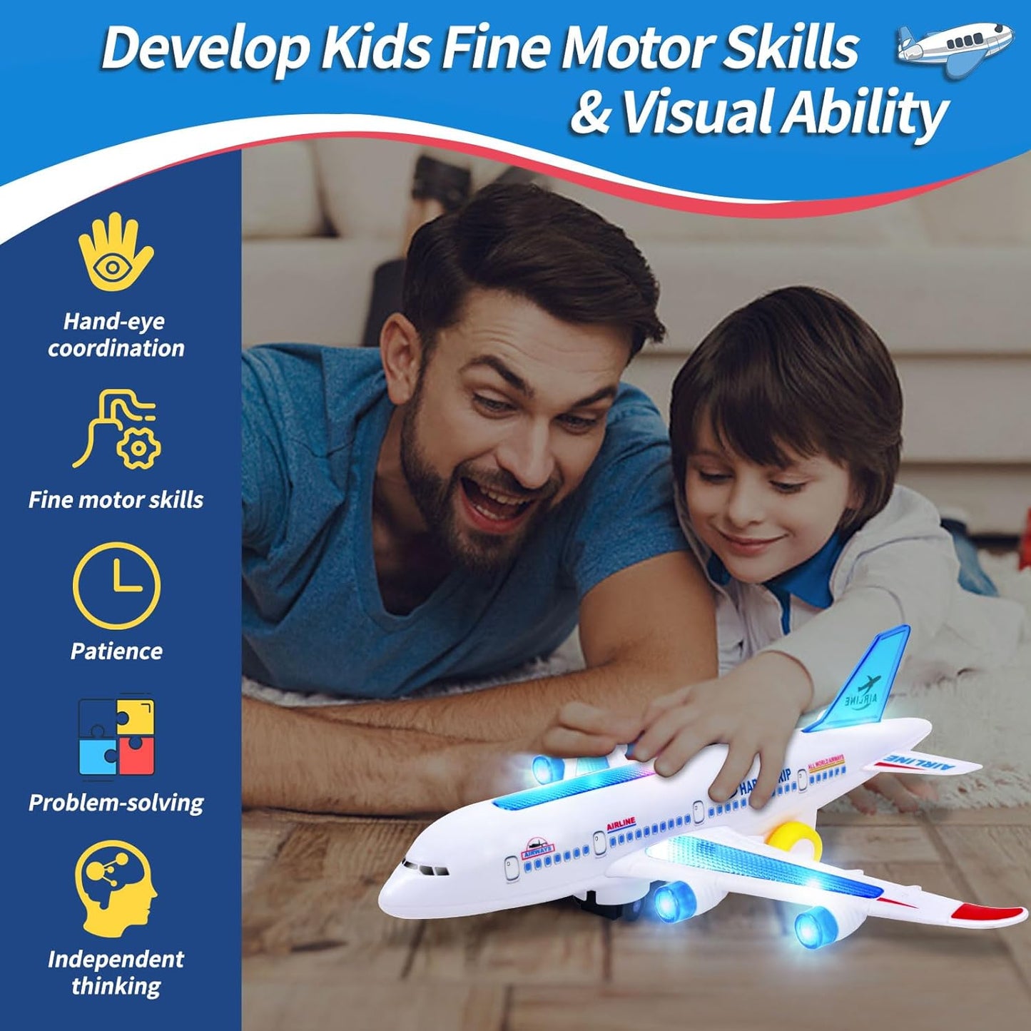 Interactive Flying Toy Plane with Smart Navigation and Lights