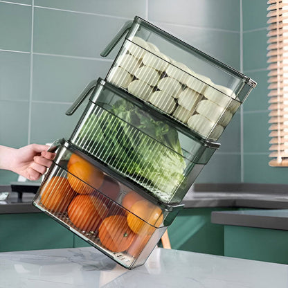 Clear Food Organizer with Airflow Lid and Space-Saving Design