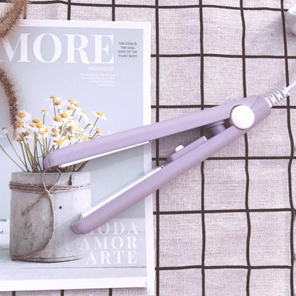 Compact Ceramic Hair Styler with Fast Heat Up and Dual Functionality