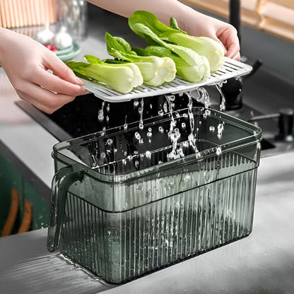 Clear Food Organizer with Airflow Lid and Space-Saving Design
