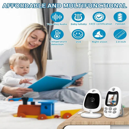 Audio and Video Baby Monitor with 3.5-Inch Color Display, Night Vision, Two-Way Communication, 300m Range