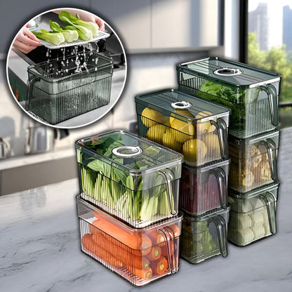 Clear Food Organizer with Airflow Lid and Space-Saving Design