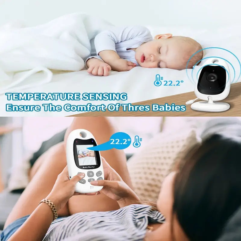 Audio and Video Baby Monitor with 3.5-Inch Color Display, Night Vision, Two-Way Communication, 300m Range