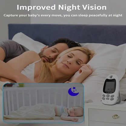 Audio and Video Baby Monitor with 3.5-Inch Color Display, Night Vision, Two-Way Communication, 300m Range
