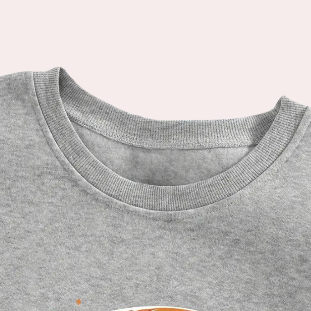 Cozy Halloween Sweater with Fun Ghost and Pumpkin Design