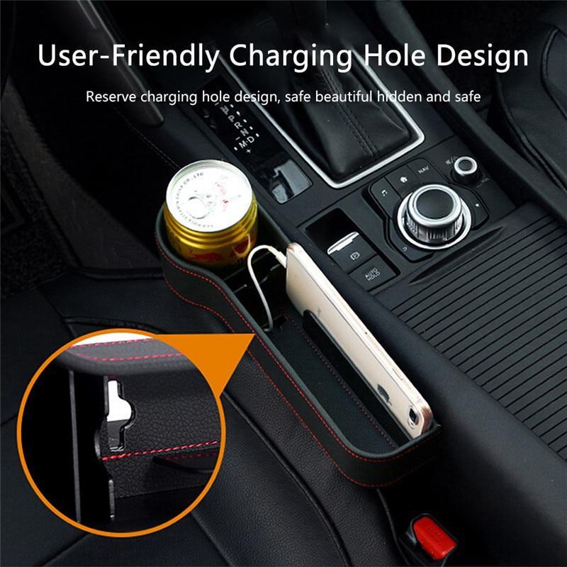Universal Organizer for Car Seat Gaps – Faux Leather Storage Solution