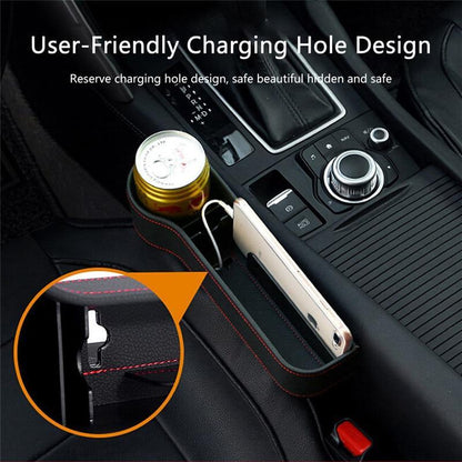 Universal Organizer for Car Seat Gaps – Faux Leather Storage Solution