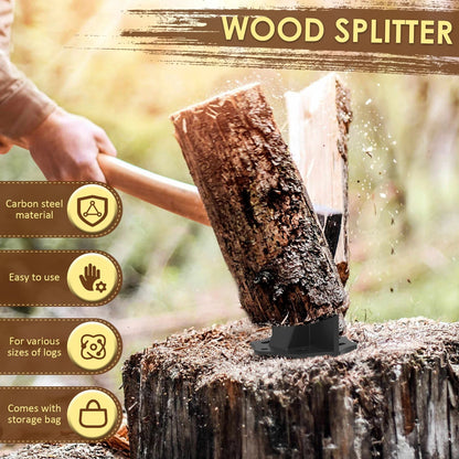 Carbon Steel Log Splitting Tool – Handy Portable Firewood Processor