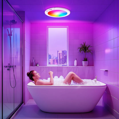 Wireless Motion-Activated Ceiling Light with Remote and Color Options