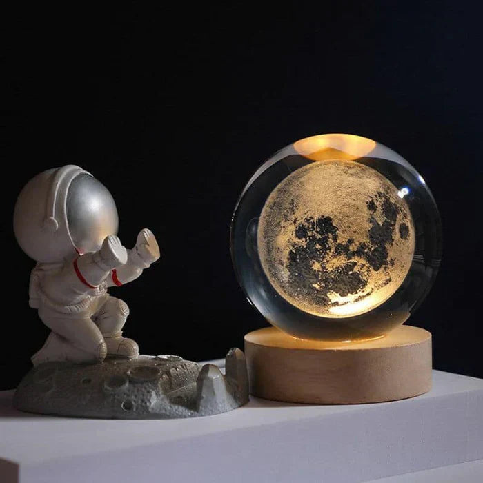 Ambient Night Light – 3D Engraved Planet Sphere for Cosmic Illumination