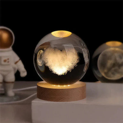 Ambient Night Light – 3D Engraved Planet Sphere for Cosmic Illumination