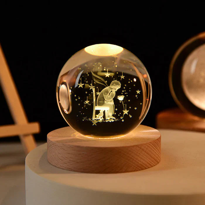 Ambient Night Light – 3D Engraved Planet Sphere for Cosmic Illumination
