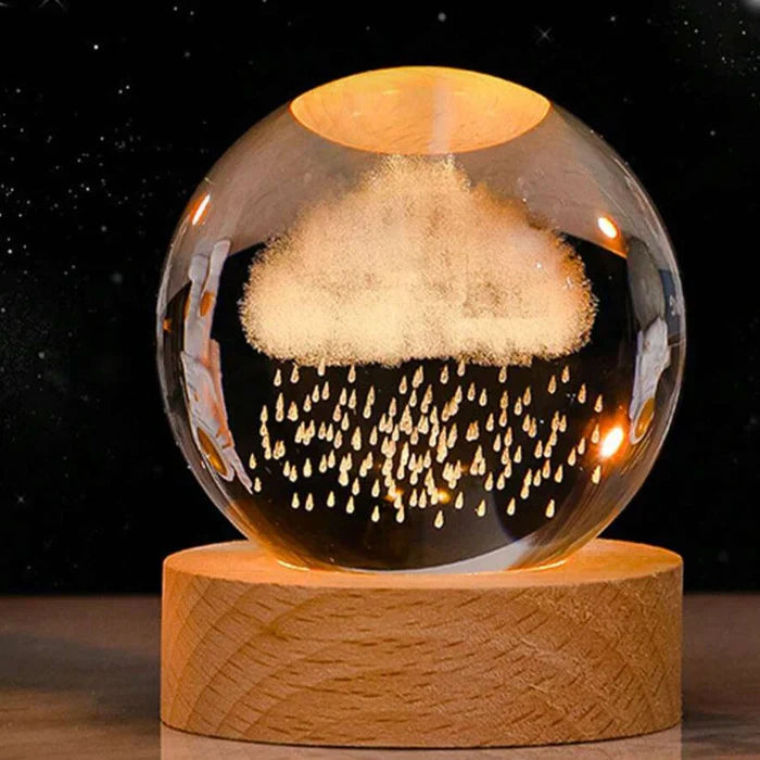 Ambient Night Light – 3D Engraved Planet Sphere for Cosmic Illumination