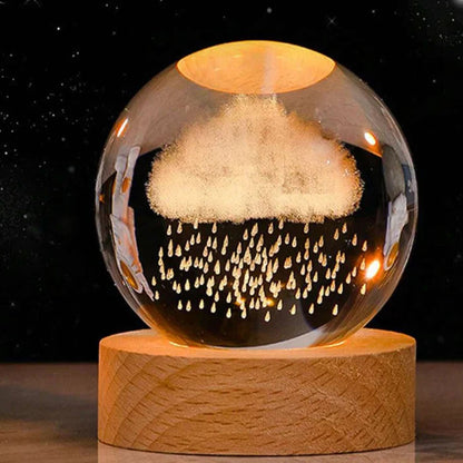 Ambient Night Light – 3D Engraved Planet Sphere for Cosmic Illumination