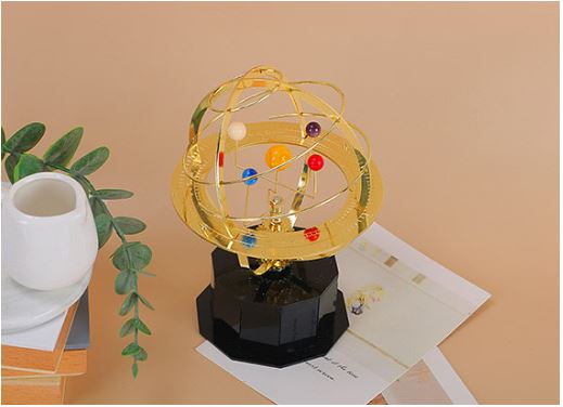 5-Planet Mechanical Orrery Model - Solar System Decorative Piece