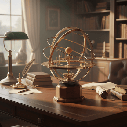 Hand Crank Brass Orrery – Elegant Educational Solar System Model