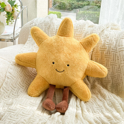 Soft Fabric Decorative Pillow with Sun and Moon Design | Cozy Home Accent