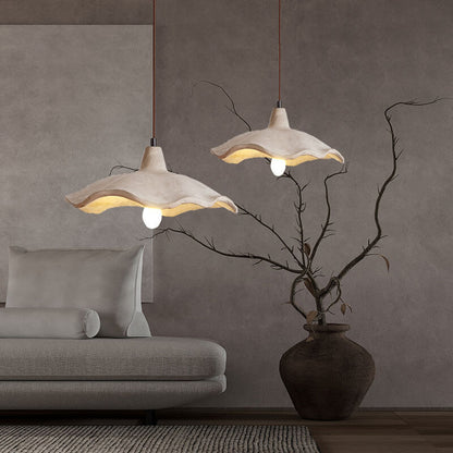 Elegant Flower-Shaped Chandelier in Vintage Cement – Home Lighting