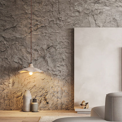 Elegant Flower-Shaped Chandelier in Vintage Cement – Home Lighting