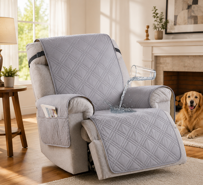 Microfiber Pet Protector for Recliner Chair, Waterproof with Side Pockets