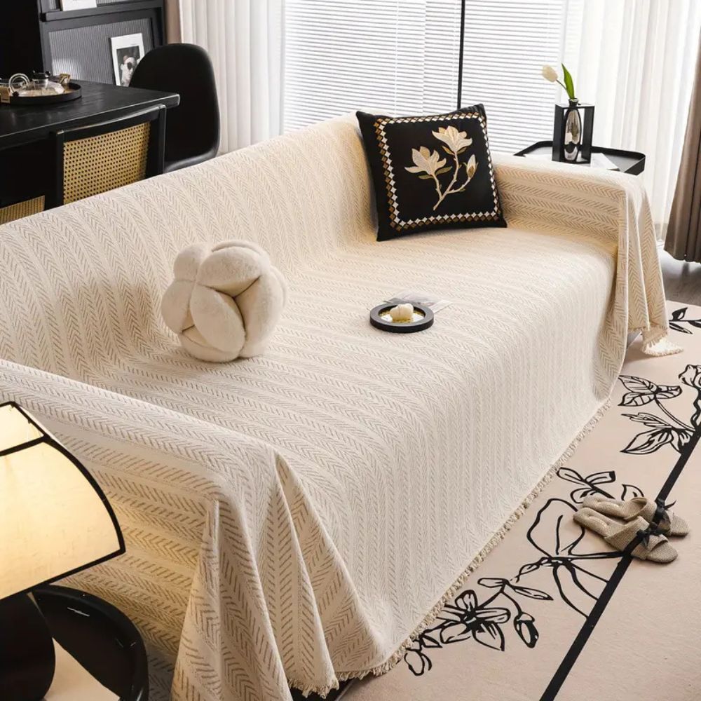 Contemporary Sofa Slipcover with Textured Design