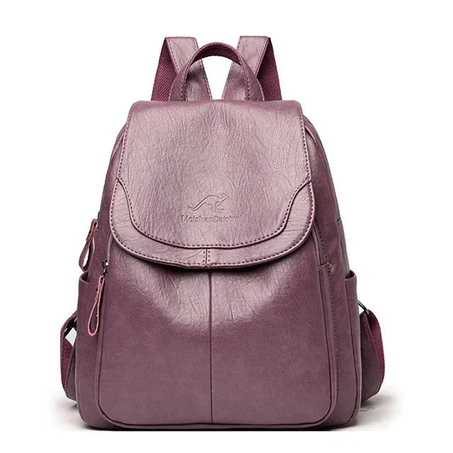 Versatile Backpack in Faux Leather with Adjustable Straps for Daily Wear