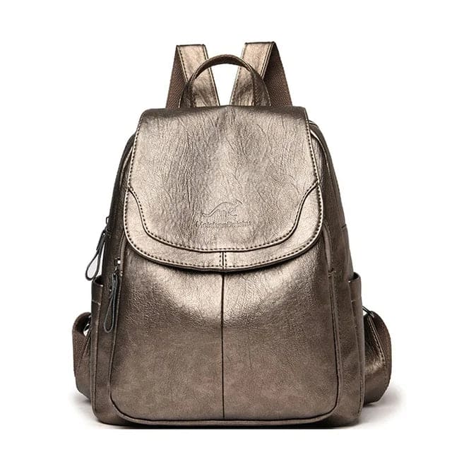 Versatile Backpack in Faux Leather with Adjustable Straps for Daily Wear