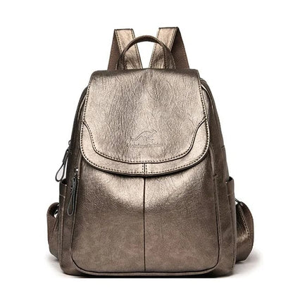 Versatile Backpack in Faux Leather with Adjustable Straps for Daily Wear