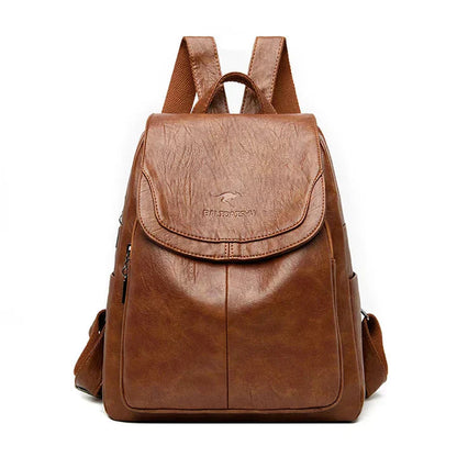 Versatile Backpack in Faux Leather with Adjustable Straps for Daily Wear