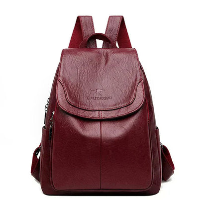Versatile Backpack in Faux Leather with Adjustable Straps for Daily Wear