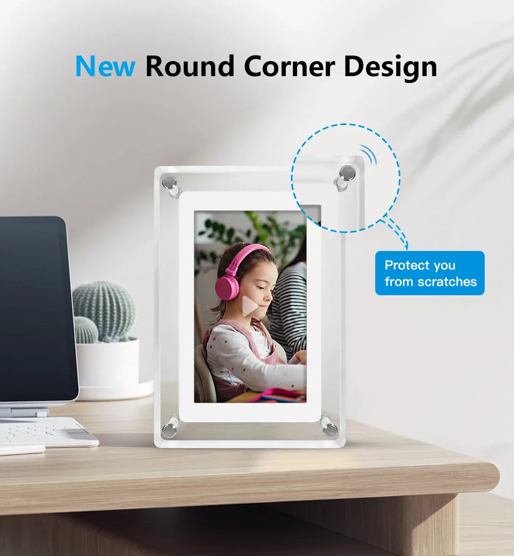 HD IPS Digital Photo Frame | Elegant Acrylic Design for Your Memories