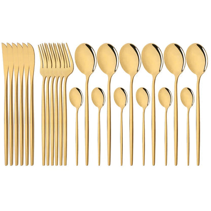 Stylish Pink Stainless Steel Utensil Set for Comfortable Dining