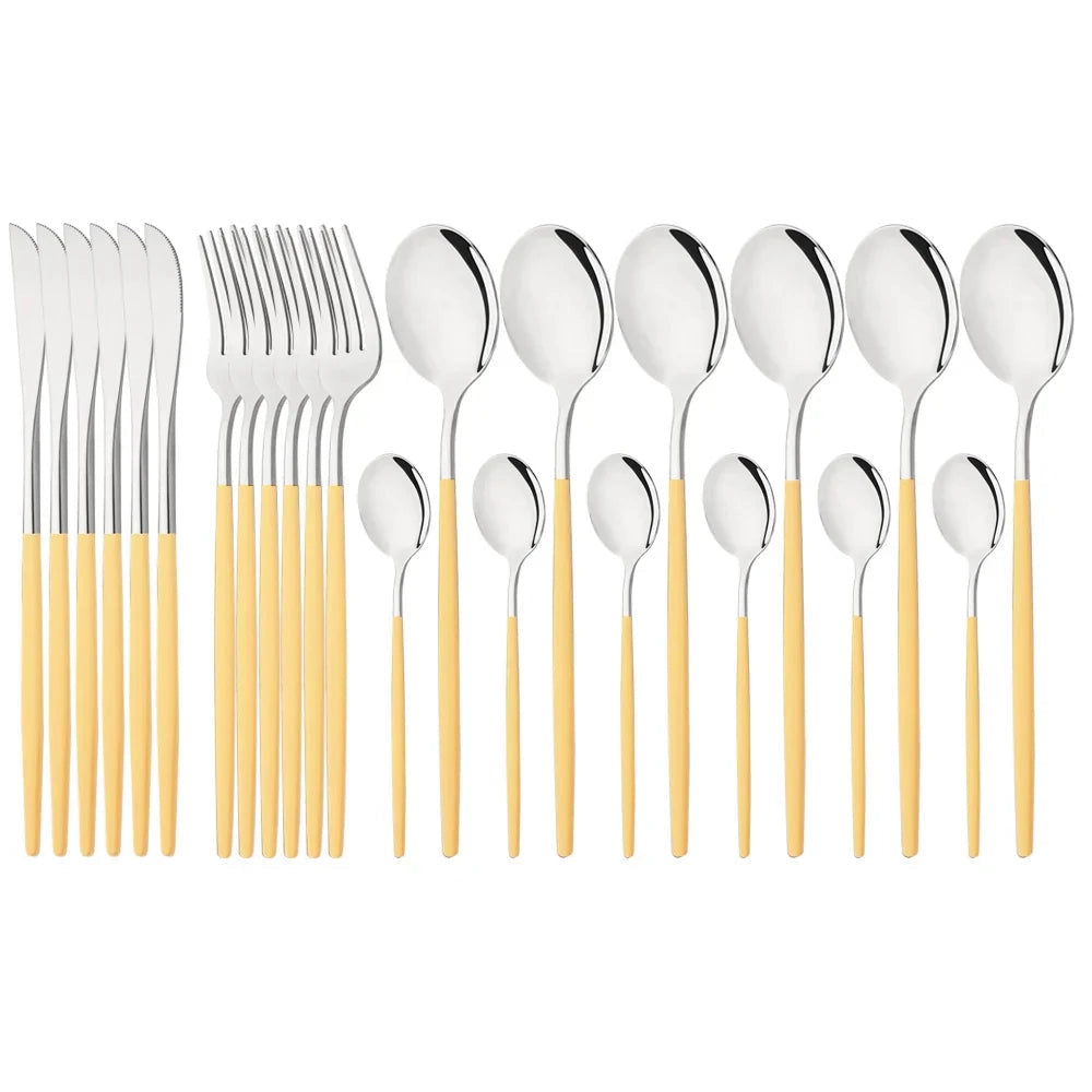 Stylish Pink Stainless Steel Utensil Set for Comfortable Dining