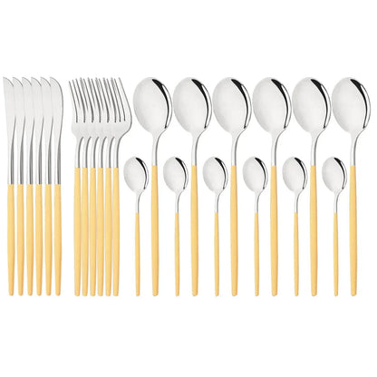 Stylish Pink Stainless Steel Utensil Set for Comfortable Dining