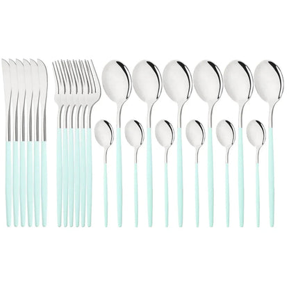 Stylish Pink Stainless Steel Utensil Set for Comfortable Dining