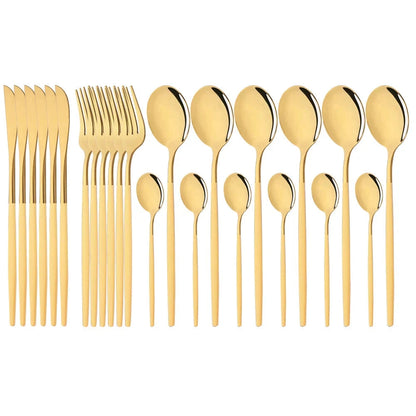Stylish Pink Stainless Steel Utensil Set for Comfortable Dining