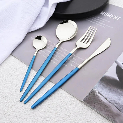 Stylish Pink Stainless Steel Utensil Set for Comfortable Dining