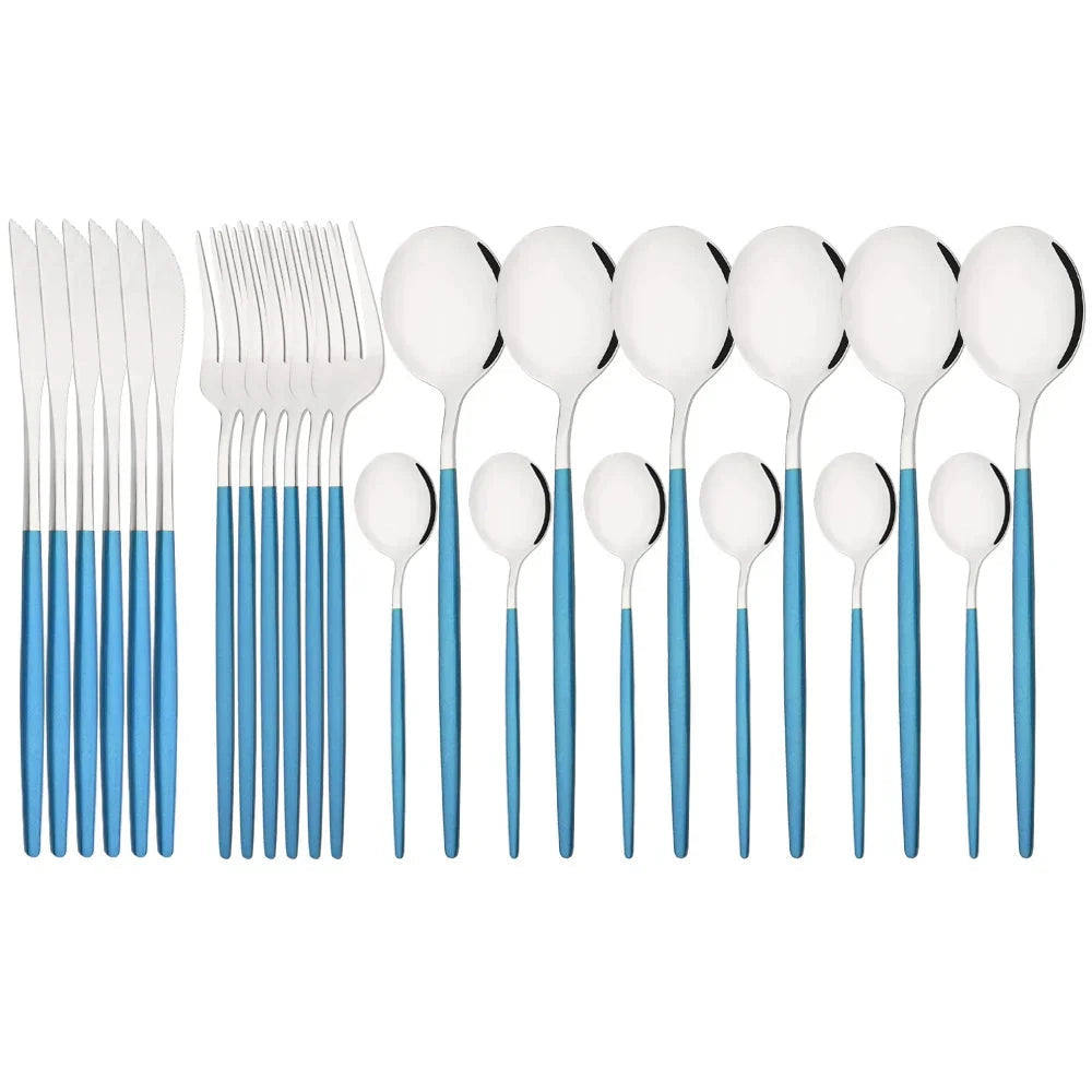 Stylish Pink Stainless Steel Utensil Set for Comfortable Dining