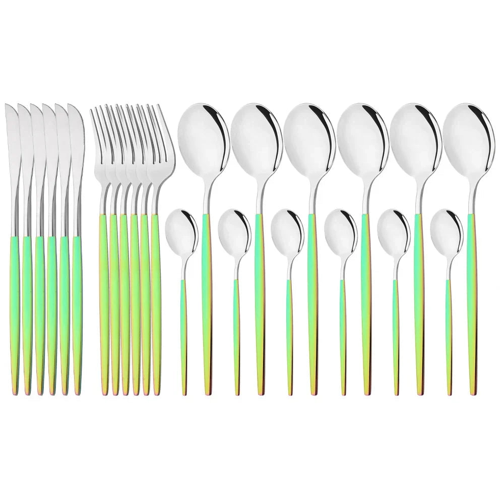 Stylish Pink Stainless Steel Utensil Set for Comfortable Dining