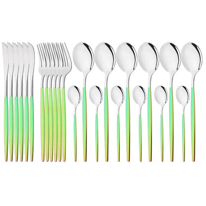 Stylish Pink Stainless Steel Utensil Set for Comfortable Dining