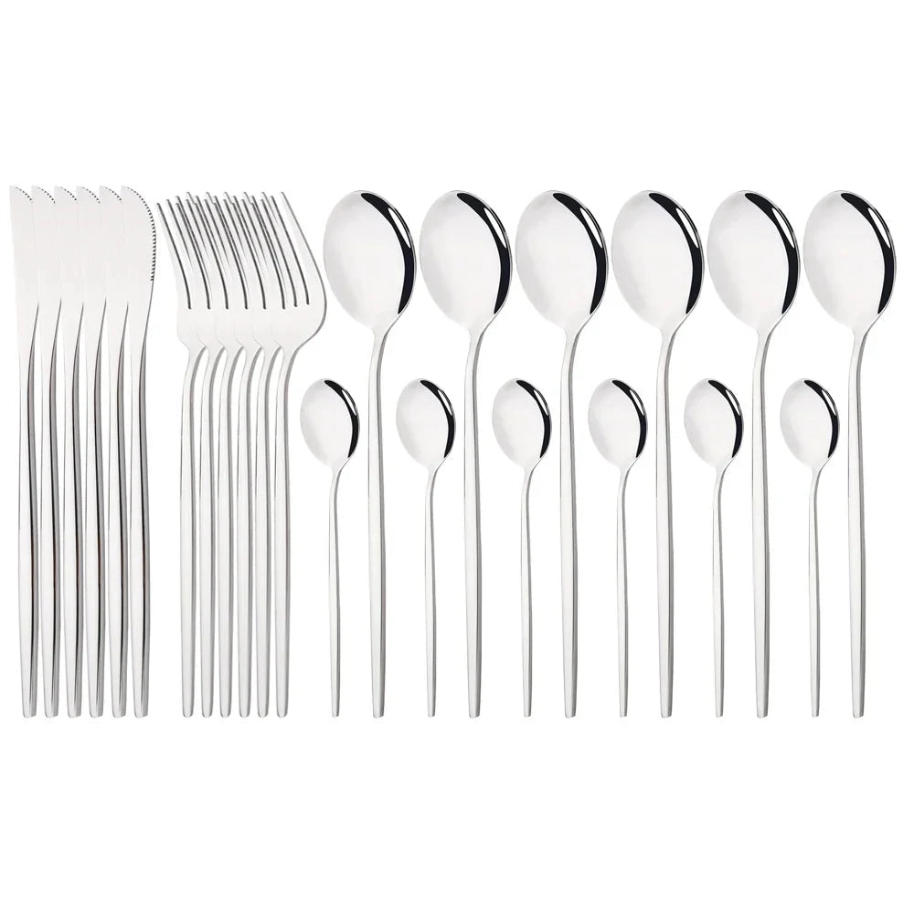 Stylish Pink Stainless Steel Utensil Set for Comfortable Dining