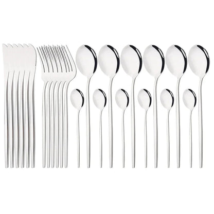 Stylish Pink Stainless Steel Utensil Set for Comfortable Dining