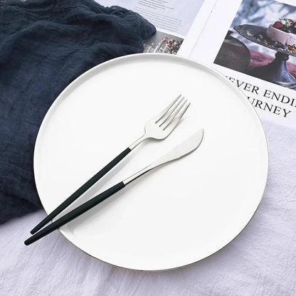 Stylish Pink Stainless Steel Utensil Set for Comfortable Dining