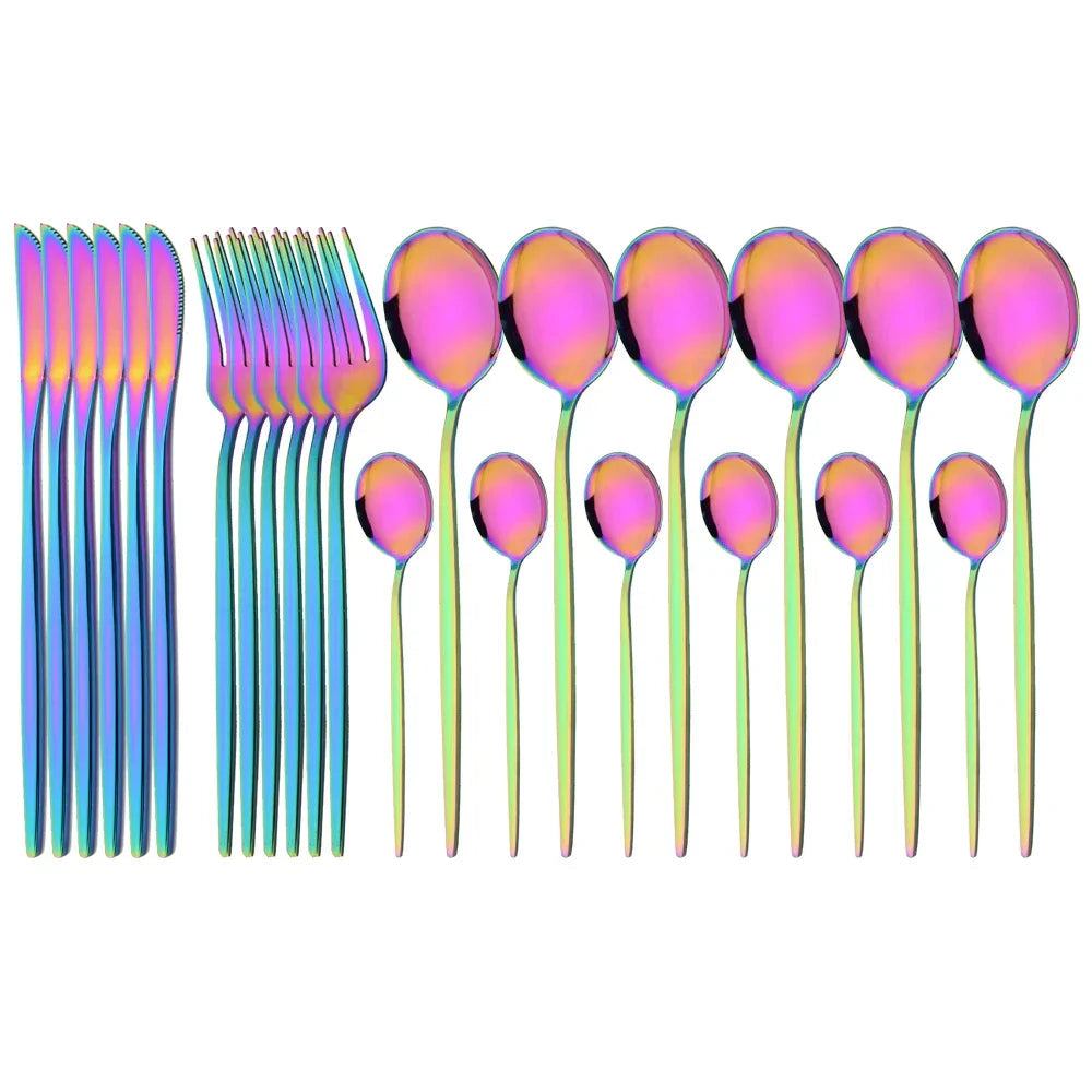 Stylish Pink Stainless Steel Utensil Set for Comfortable Dining