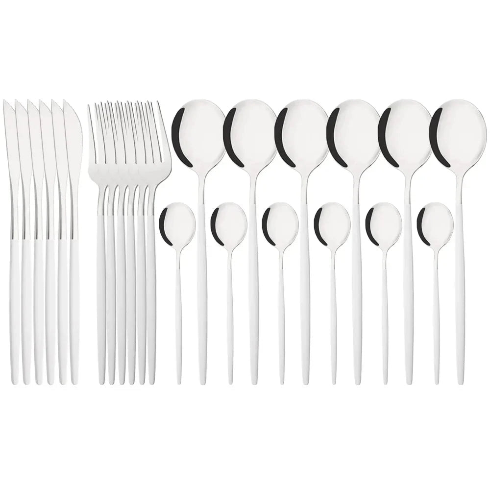 Stylish Pink Stainless Steel Utensil Set for Comfortable Dining