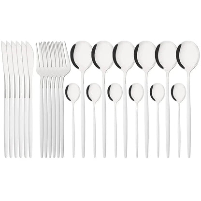 Stylish Pink Stainless Steel Utensil Set for Comfortable Dining
