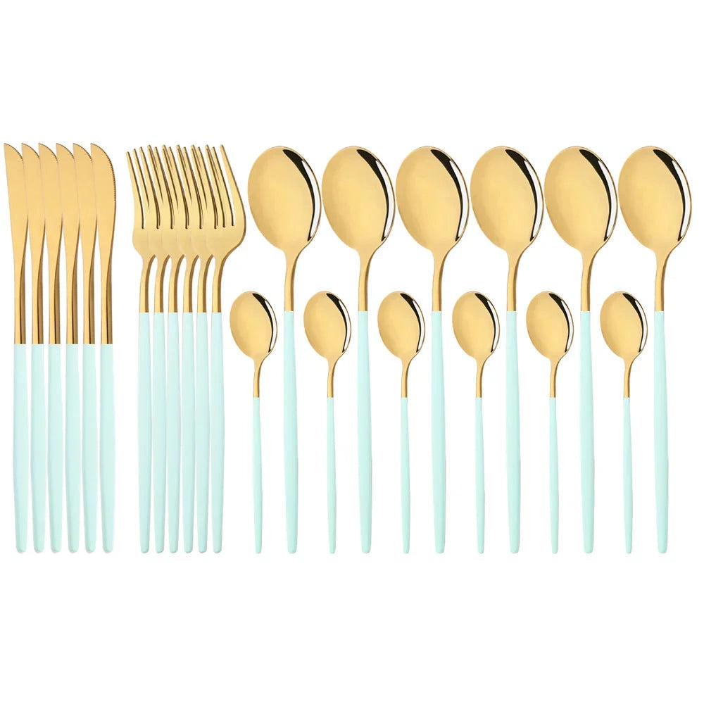 Stylish Pink Stainless Steel Utensil Set for Comfortable Dining