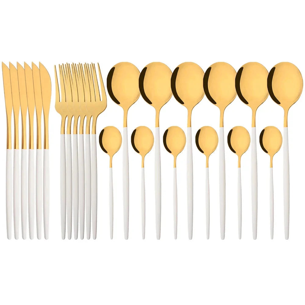 Stylish Pink Stainless Steel Utensil Set for Comfortable Dining