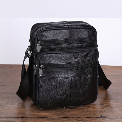 Adjustable Strap Cowhide Shoulder Bag – Versatile Design for Daily Use