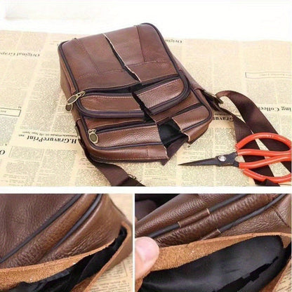 Adjustable Strap Cowhide Shoulder Bag – Versatile Design for Daily Use